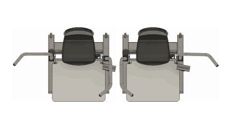 Orthostand M30 seen from above — adjustable support positions for wide accessibility